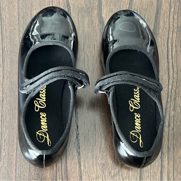 Dance Class Glossy Black Tap Dance Shoes - Size 12 - Picture 2 of 10
